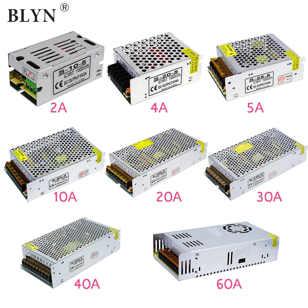 AC110~ 220V DC/DC 5V 12V 24V Питание светодиодный конвертировать адаптер переключения 1A 2A 3A 5A 10A 15A 20A 30A 50A Источники питания трансформатор