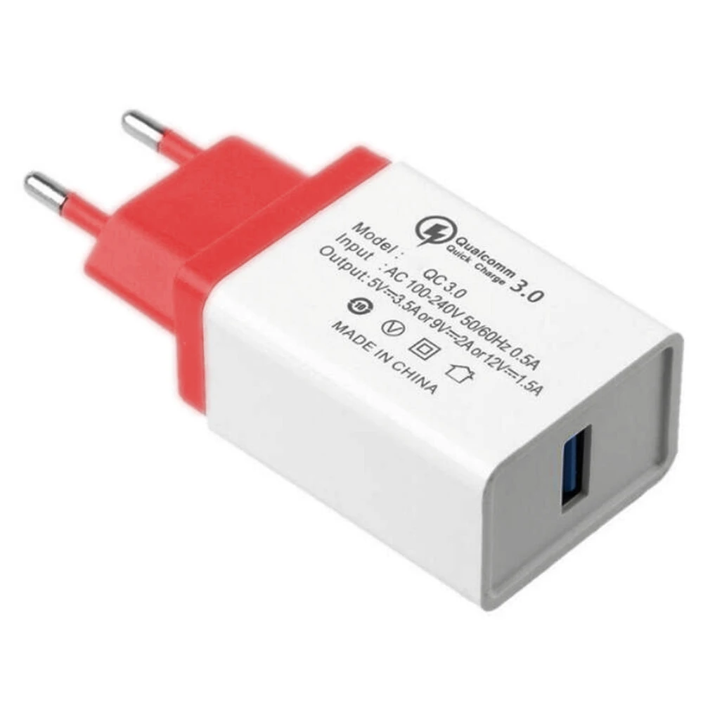 red Быстрая зарядка 3,0 быстрое зарядное устройство usb для iPhone 7 8 Plus X QC 3,0 зарядное устройство для телефона samsung Xiaomi redmi 6a Mi8 huawei mate 20 pro - Тип штекера: red