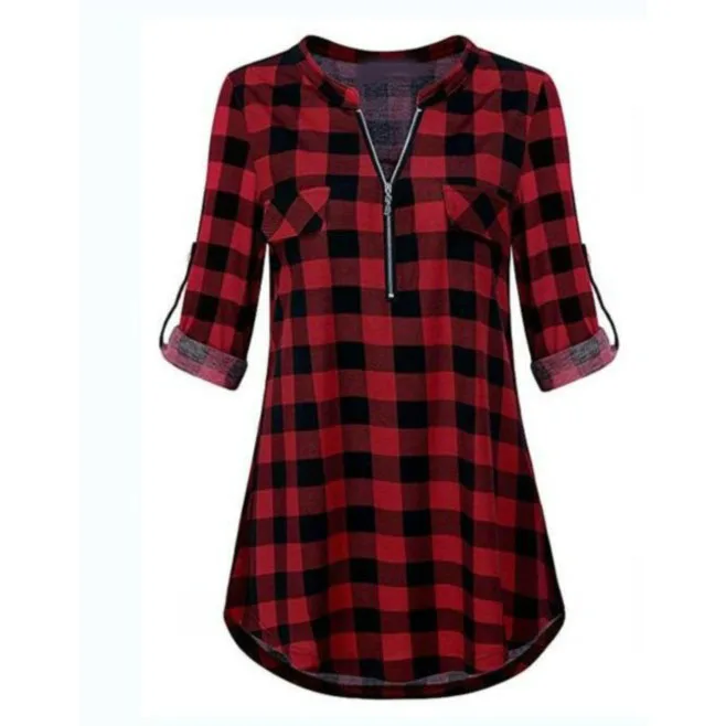 Новое поступление горячая Распродажа весна 2019 Женская клетчатая блузка с