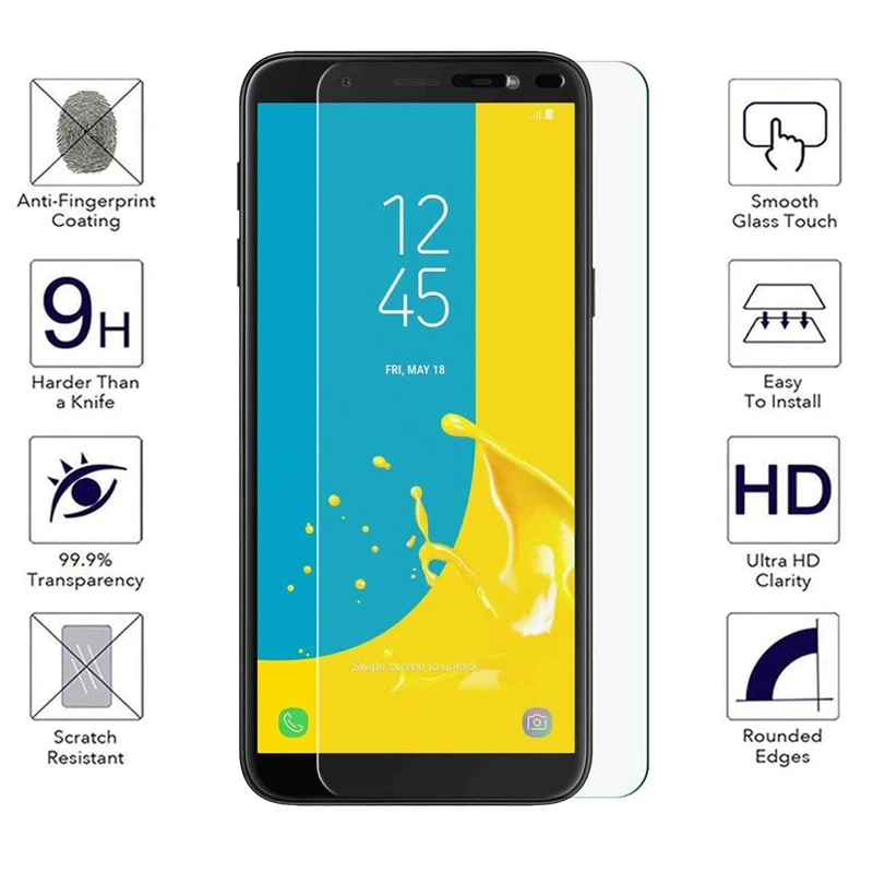 Закаленное стекло 9H для Samsung Galaxy A7 2018 2016 A6 A8 Plus J4 Core J6 A750F J600F A600F A530F защитная пленка