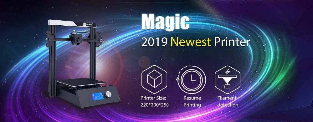 JGAURORA Magic i3 3d принтер алюминиевая рама Высокая точность большой размер сборки 220X220X250 impresora 3D с бесплатными подарками 8G карта