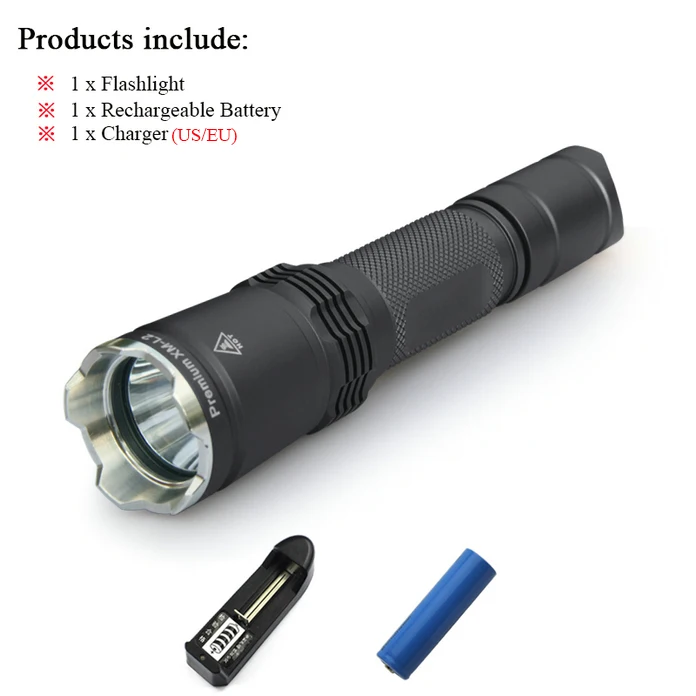 flashlight B Охота вспышки светильник XM L2 фонарь большой дальности тактический фонарь Точечный светильник 18650 водонепроницаемый самообороны светодиодная вспышка светильник лампе фонарь e - Испускаемый цвет: flashlight B