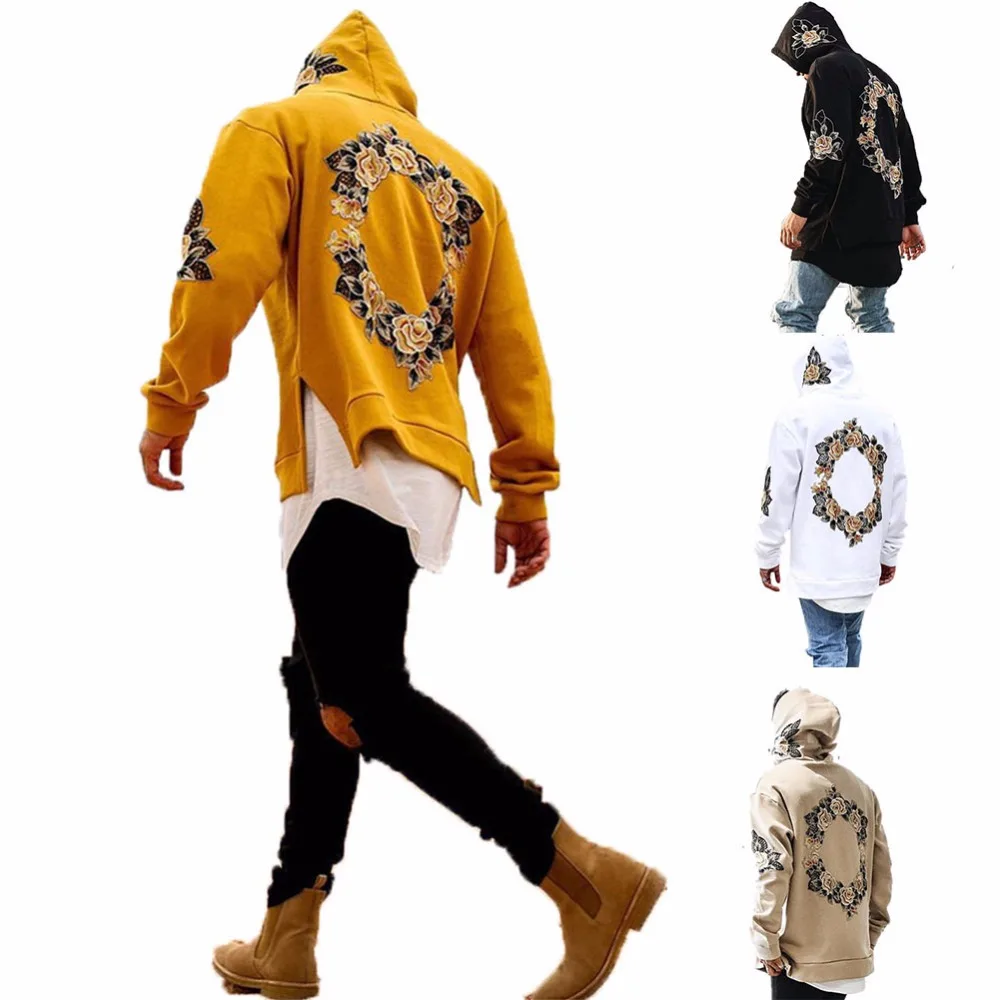 Осенний и зимний новый мужской Тренч цветочный жакет с капюшоном Повседневная