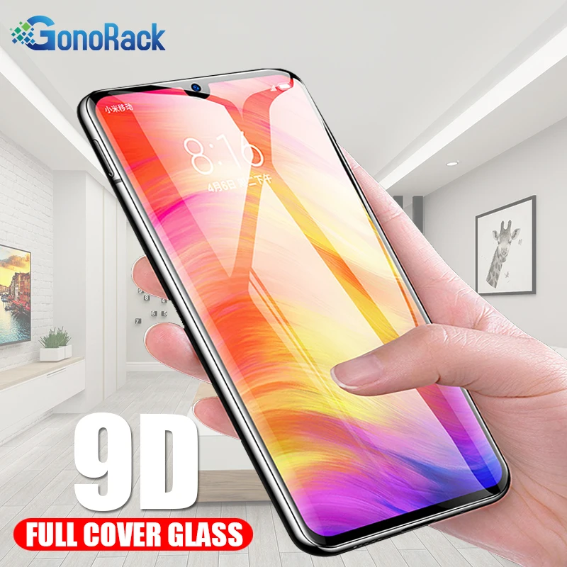 GonoRack 9D Tempered Glass on Xiaomi Mi 8 Pro Lite Protective Redmi Go Note 5 6 7 Screen Protector | Мобильные телефоны и