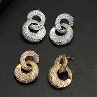 hibride brand zircon stone stud earrings for women aaa cubic zirconia stud earrings jewelry high quality factory wholesale e 598
