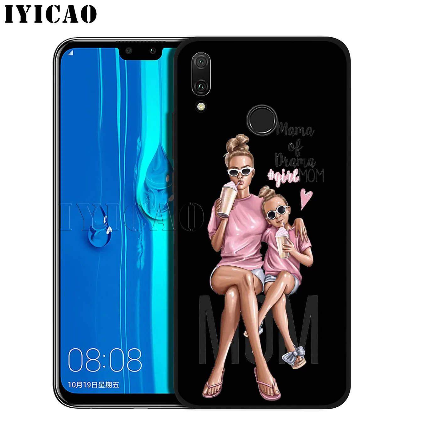 Black Brown Hair Baby Mom Girl Queen Soft Phone Case for Huawei Mate 30 20 10 Pro Nova 5I 5T 5 4 4E 3i 3 2i Lite Smart |