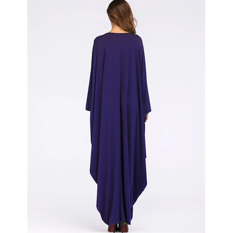 Большой темно-синий жемчужный плащ с рукавом Caftan Макси платье большого размера
