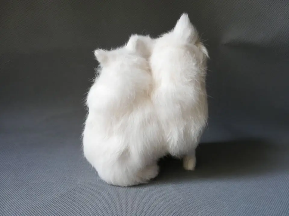 Реальная игрушка Большой 19x16 см белая лиса модель из полиэтилена и меха Возьмите