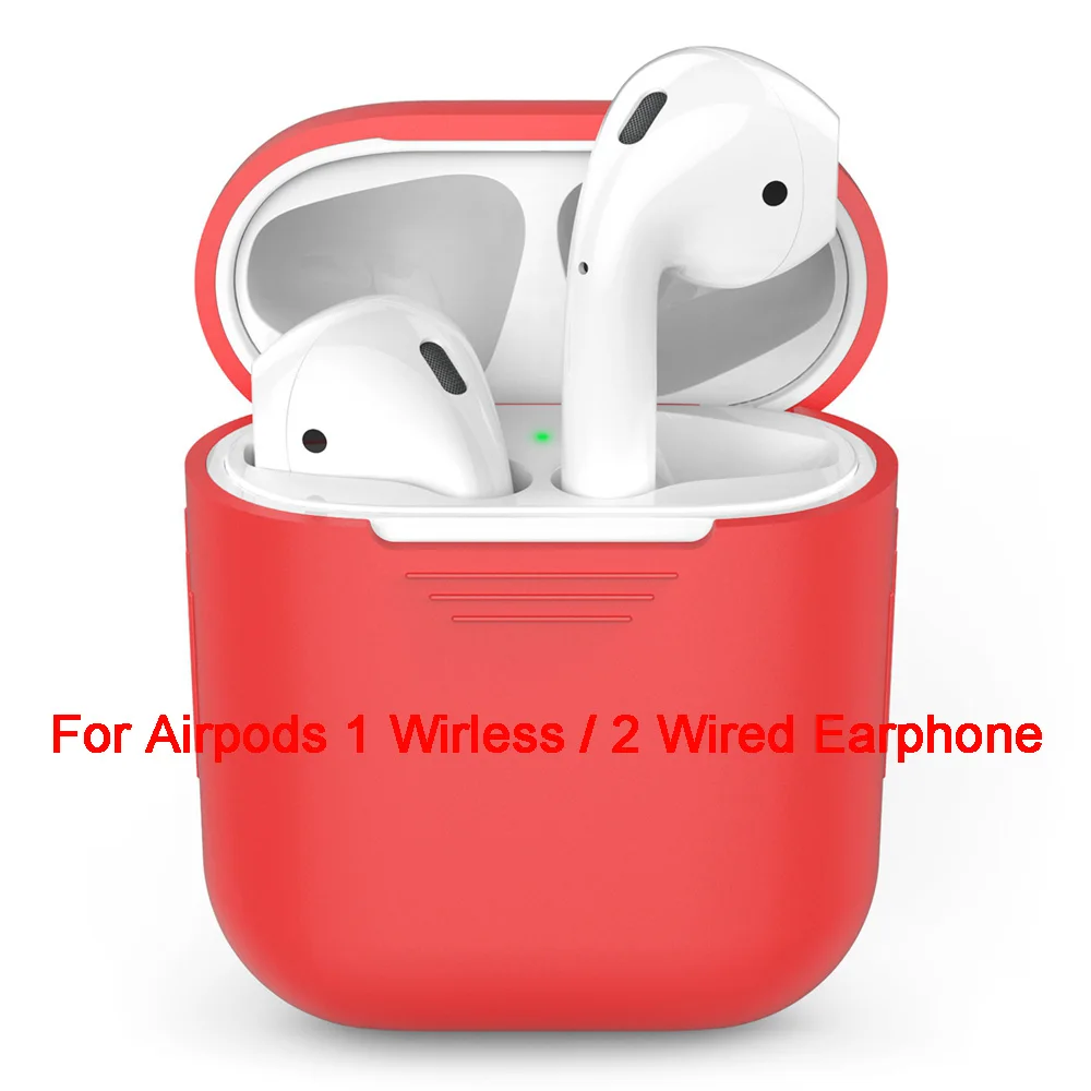 red Мягкий силиконовый чехол для Apple Airpods противоударный чехол для AirPod 2 1 чехол s ультратонкий протектор чехол для наушников - Цвет: red