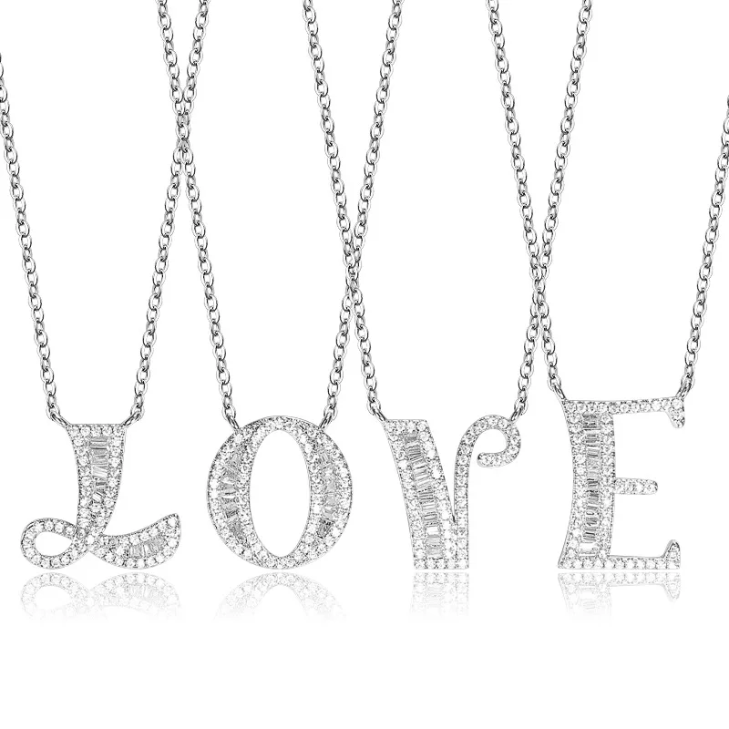 

Fashion Initial Letter Pendant Necklaces Charm Rhinestone Best Friend Cute 26 Alphabet Chain Necklace Collar Name Jewelry