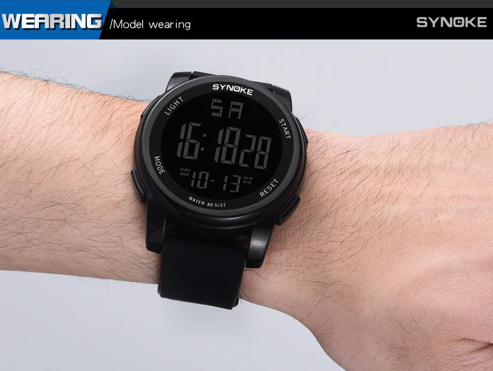 SYNOKE мужские спортивные часы Reloj Цифровой Hombre светодиодный наручные часы мужские часы Relogio Masculino Montre Homme военные электронные