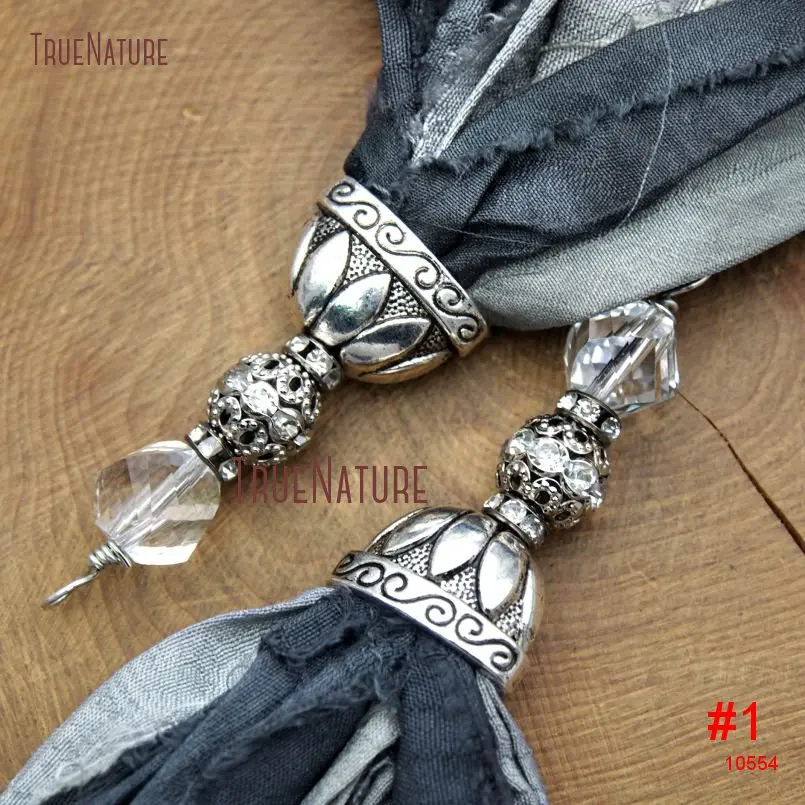 Оптовая продажа серые оттенки элегантное ожерелье подвеска медные шапочки