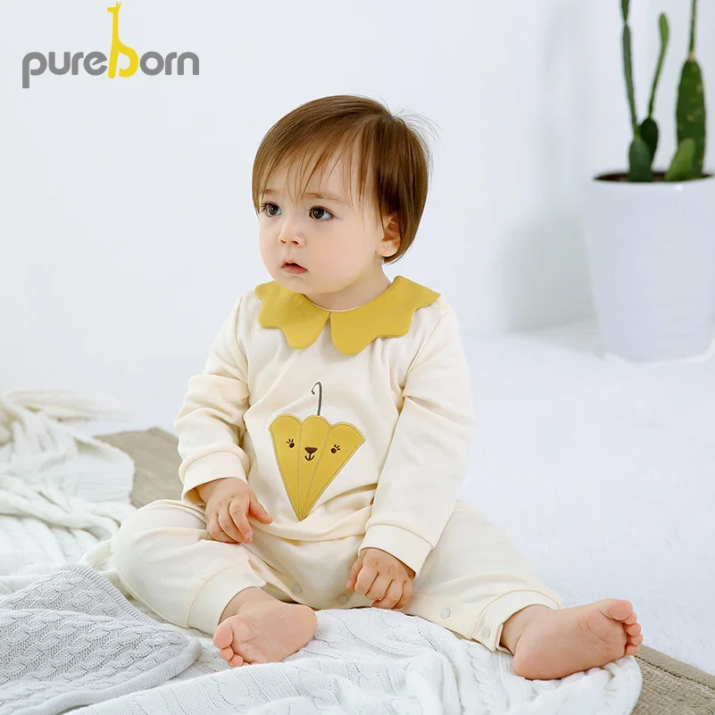Pureborn/комбинезон для маленьких мальчиков и девочек Одежда младенцев унисекс