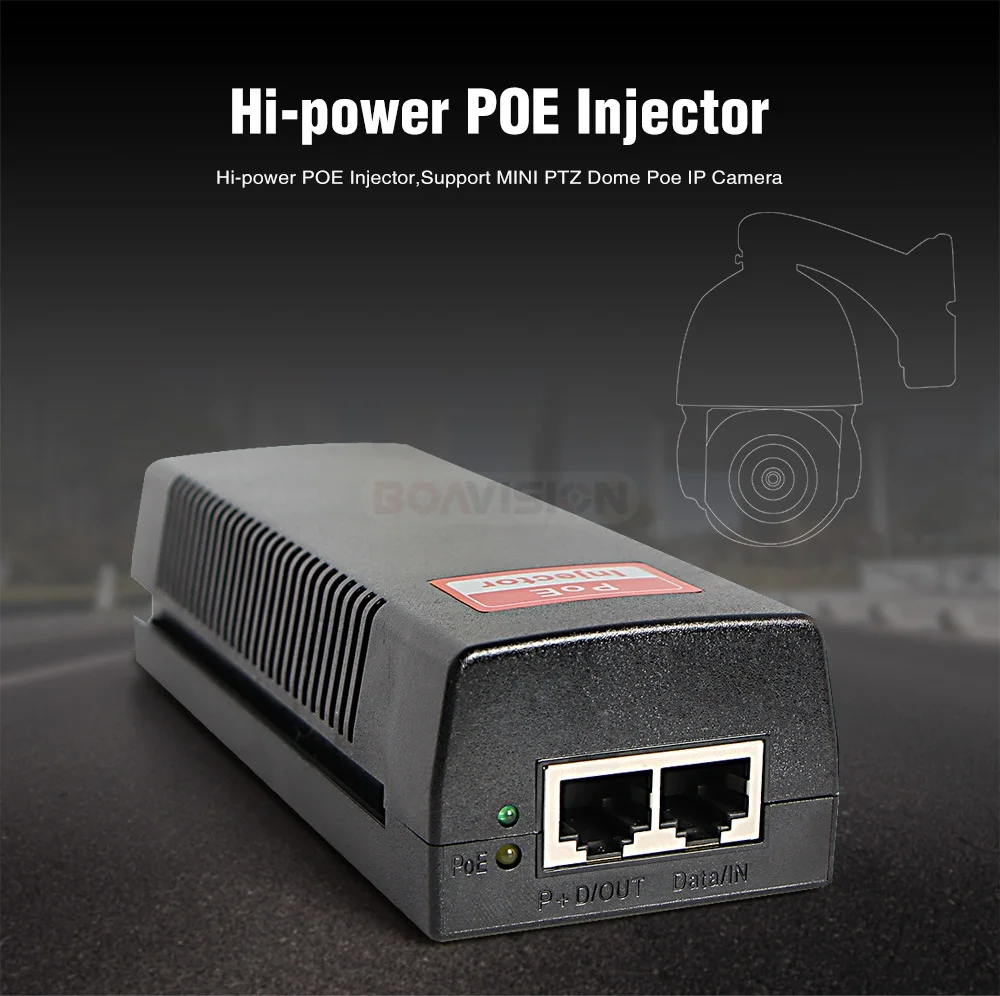1000 Мбит/с гигабитный 60 Вт Hi power POE инжектор совместимый IEEE802.3bt DC 54 в Выход 100-240 В вход POE мощность для CCTV PTZ IP камера