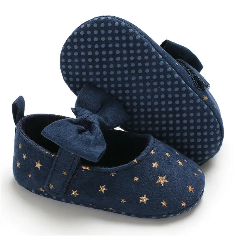 

0-18M Toddler Girl Crib Shoes Newborn Baby Bowknot Soft Sole Prewalker Sneakers