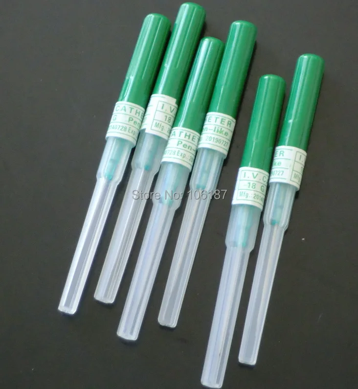 9 шт. 18G I.V. Спицы для пирсинга с катетером|piercing needle|catheter piercingcatheter needle |