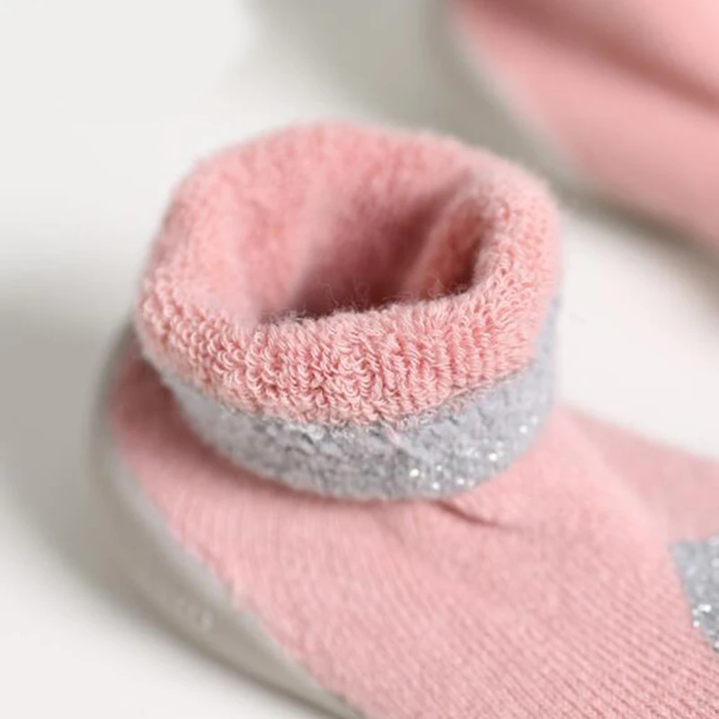 Baby Shoes Socks Cartoon Infant Gift Kids Indoor Floor PU Leather Sole Non-Slip Thick warm |