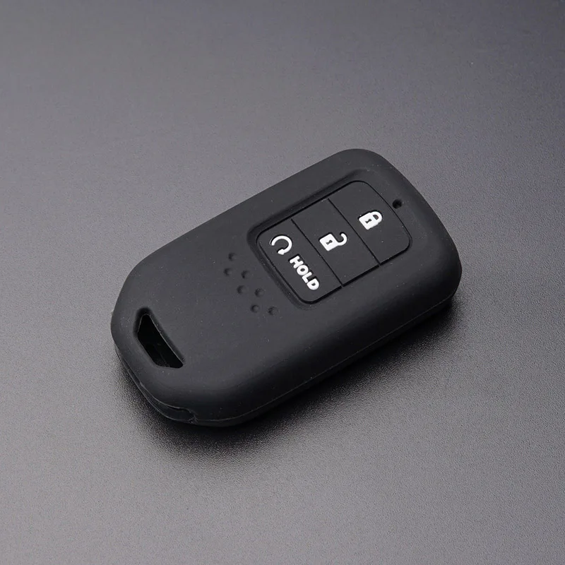 Black Силиконовые брелока чехол Protect для Honda City для Accord vezel Civic Pilot CRV вариабельности сердечного ритма Джаз Автозапуск держатель - Название цвета: Black