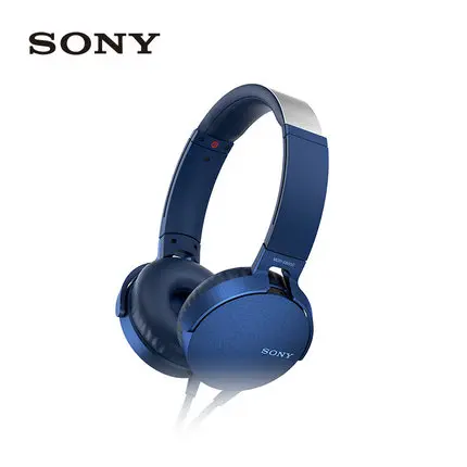 Оригинальная стереогарнитура SONY MDR-XB550AP Extra Bass,, проводные наушники 3,5 мм - Цвет: Синий