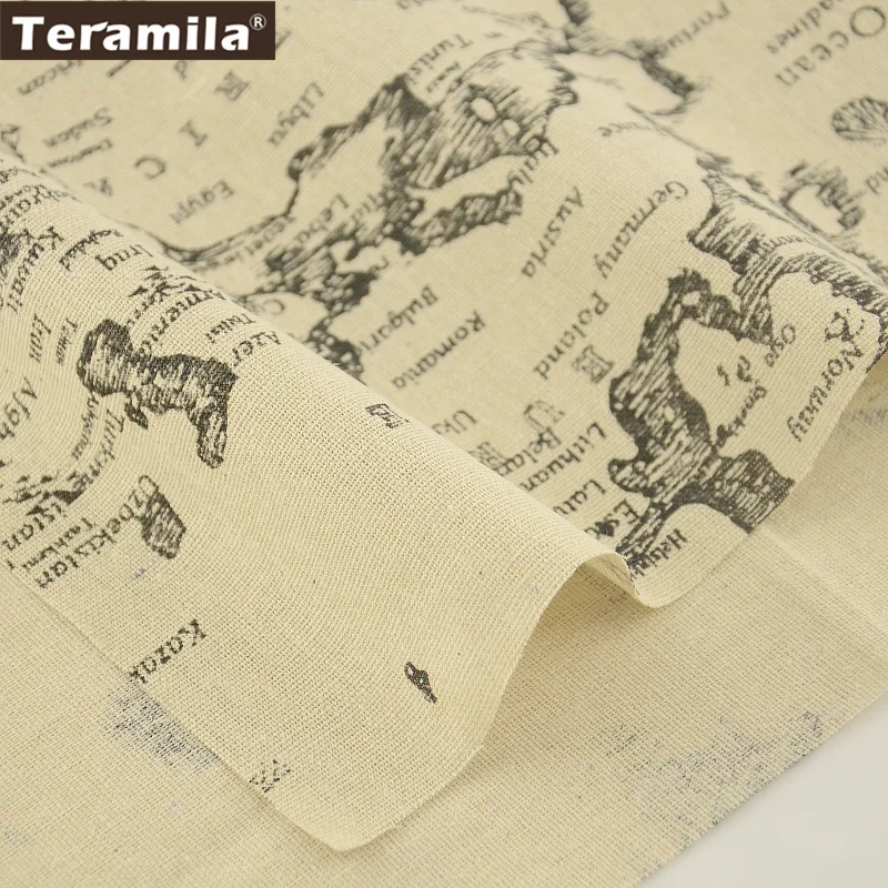 Карта слова Хлопок Льняной Ткани TERAMILA Домашнего Текстиля Швейной Материал Ткань