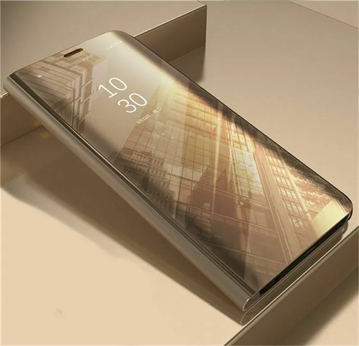 Gold Высококачественный защитный чехол для OPPO F5 F7 F9 F11 Pro Smart зеркало Флип кожаный чехол для A3S A5 A5S A7 AX5 A71 A83 A11X A9 Рено Z Realme 3 5 C2 K3 A1K - Цвет: Gold