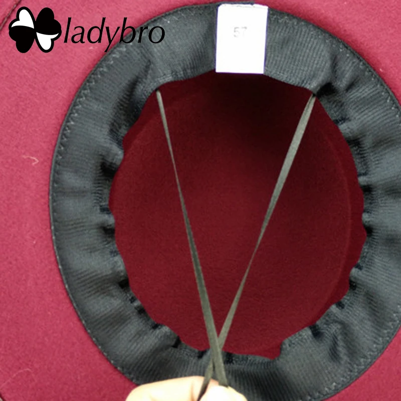 Женская фетровая шляпа Ladybro с широкими полями осенне зимняя шапка из