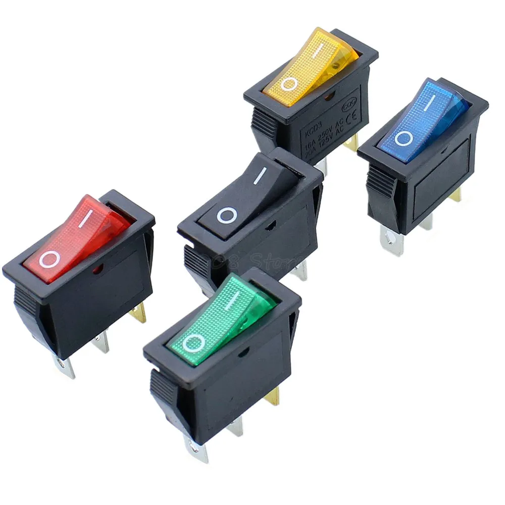 5 шт. ВКЛ-ВЫКЛ 3Pin клавишный выключатель DPST 15A/20A 250V/125VAC | Обустройство дома