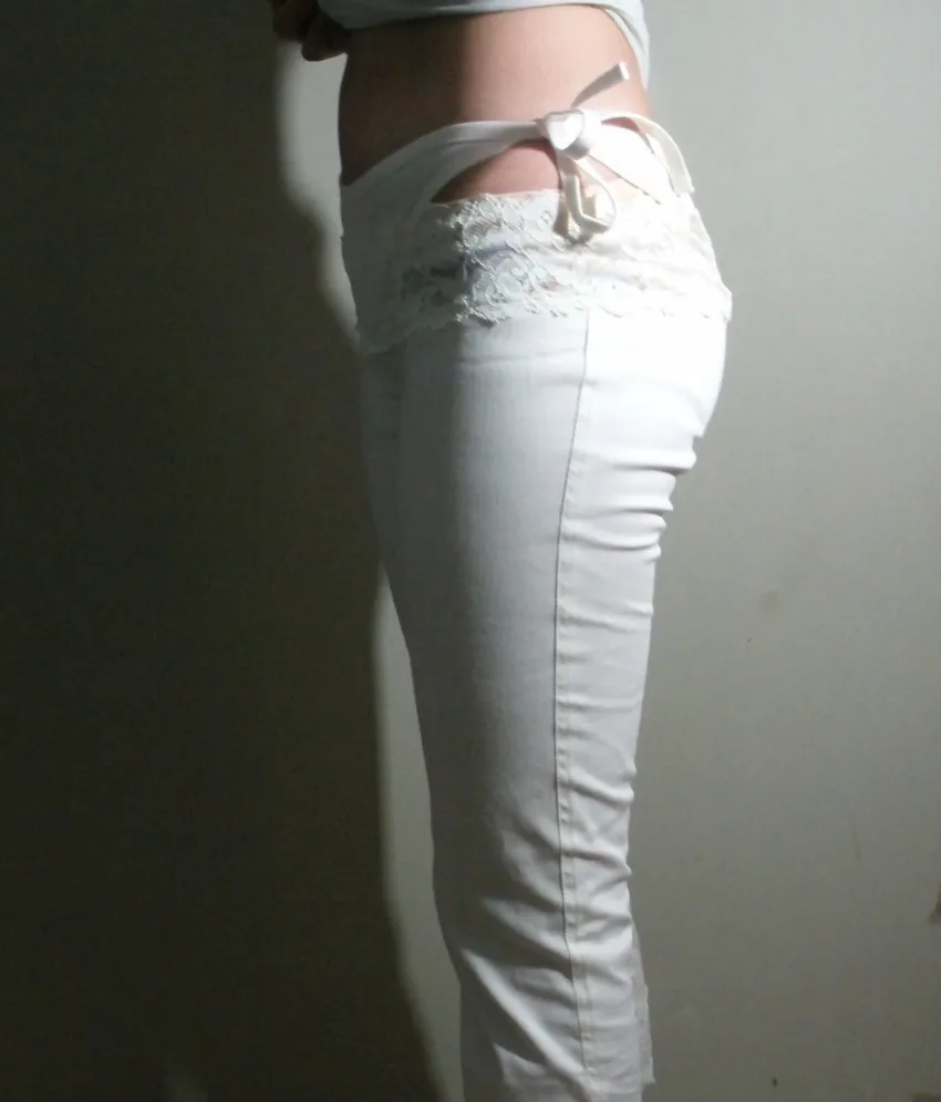 Женские кружевные стринги с низкой талией имитация двух частей Капри брюки