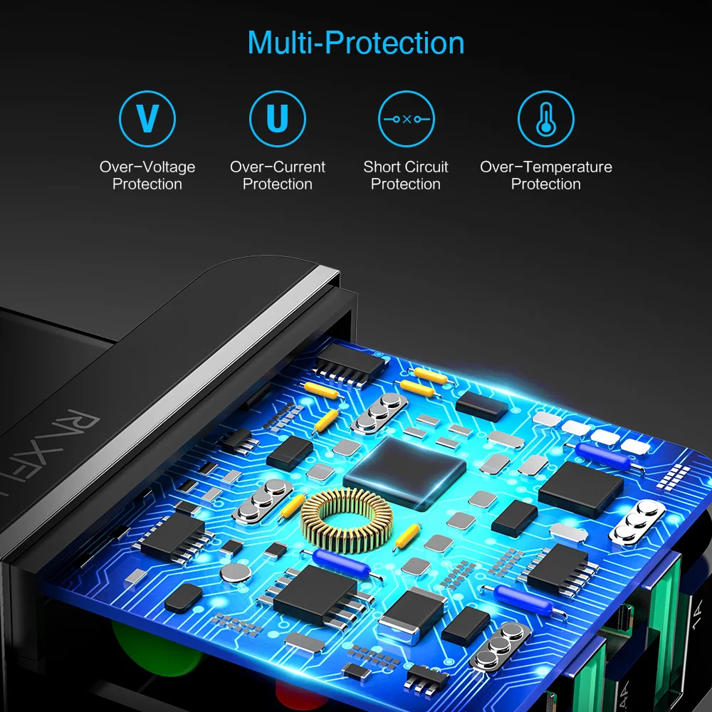 USB raxfly Зарядное устройство для Xiaomi Redmi Note 7 5 mi 9 SE дорожная зарядка с двойным Порты