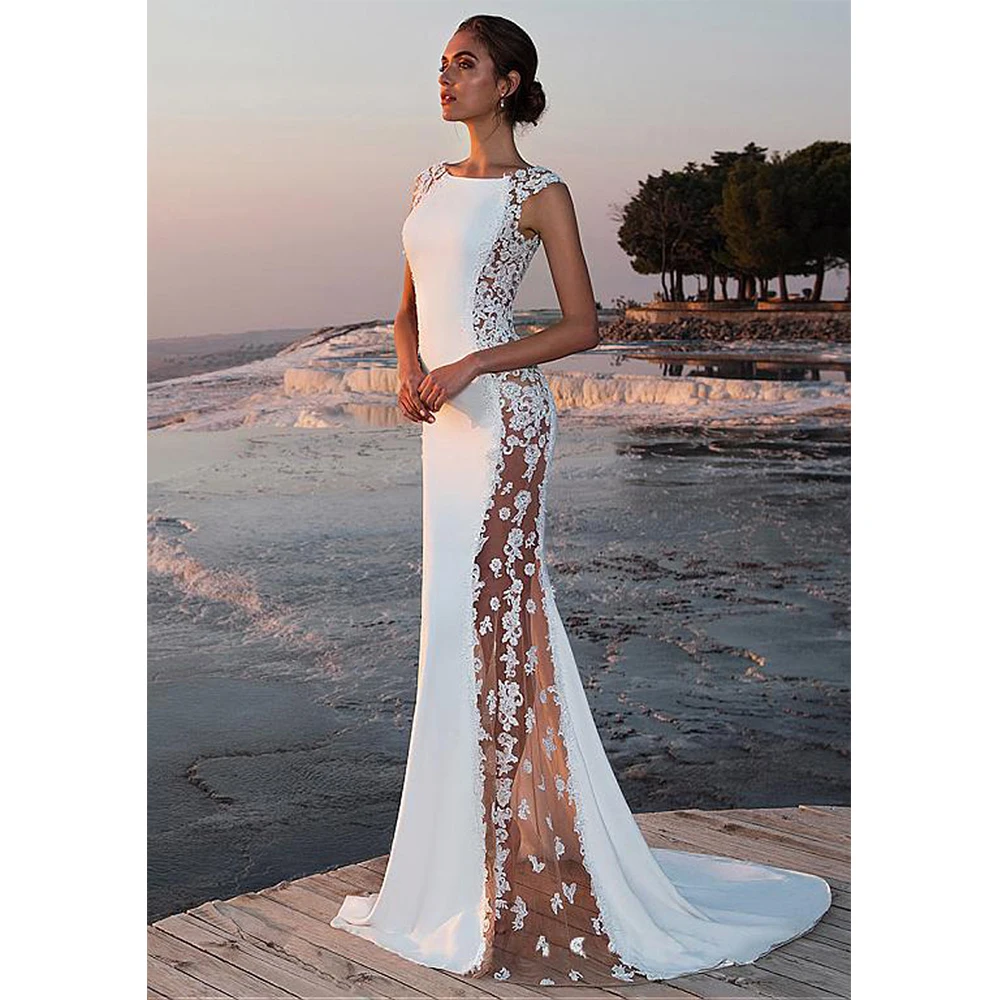 Белые свадебные платья с вышивкой Vestido de Noiva романтические молочные шелковые