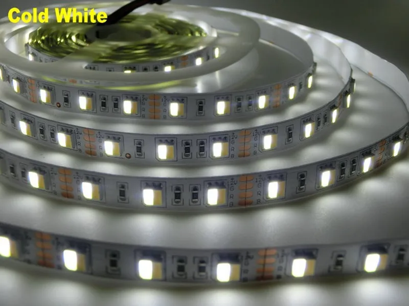 Двухцветная светодиодная ленсветильник 5050/5025 холодный белый + теплый CW/WW 12 В 5 м