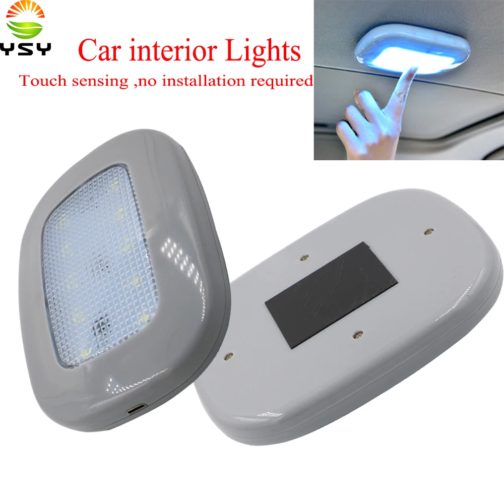 

Y 2X Universal USB Rechargeable White/Ice Blue LED Car Reading Interior Roof Doom Lamp Magnetic LED Car Styling Night Light 12V