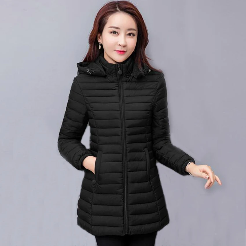 Женские парки куртка новое зимнее теплое хлопковое пальто с капюшоном женская