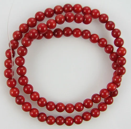 

Wholesale 4MM loose semi precious stones round Red Coral Beads Suitable for young children 's Christmas gifts wholesale Lol