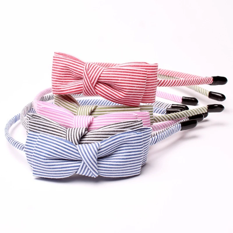 

Stripe Fabric Hair Band For Women Girls Hair Bezel Turban Headband Bow Rabbit Ear Lattice Hair Hoop Headress Hair Accessories
