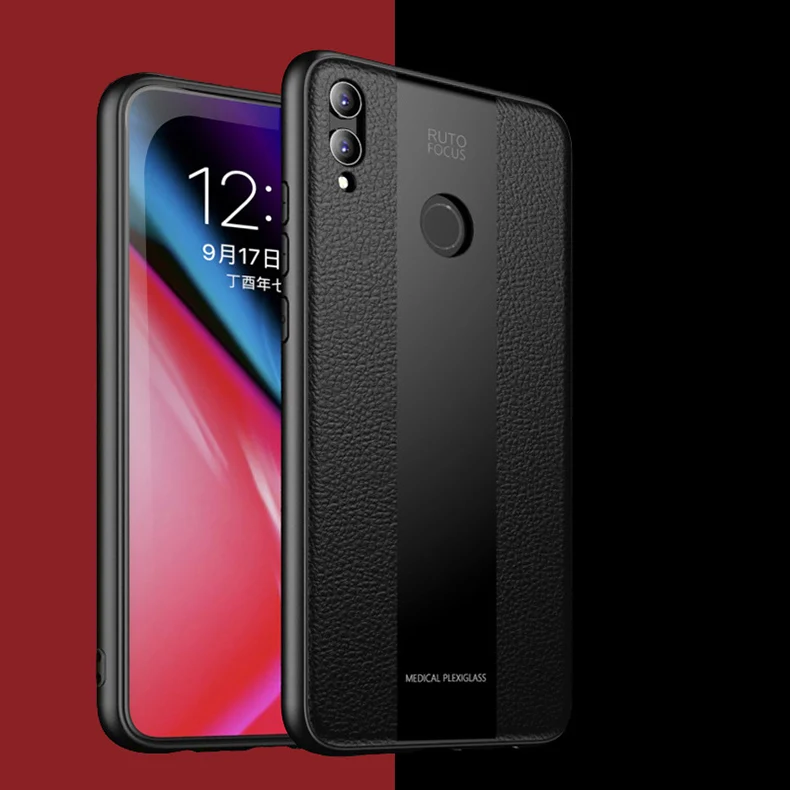 Black Ikrsses чехол для huawei Honor 8X роскошный силиконовый и стеклянный два в одном Чехол для мобильного телефона задняя крышка для huawei Honor 8X мягкий чехол из ТПУ - Цвет: Black