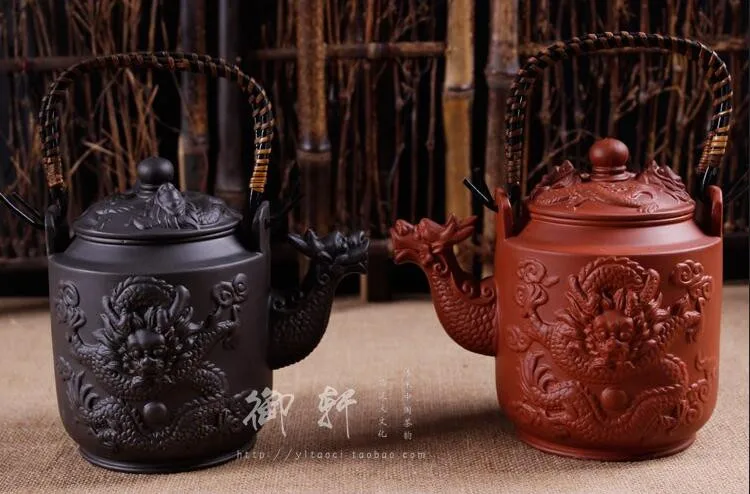 780 мл Дракон Чай pots фиолетовый глины Чай горшок Zisha Чайник Китайский кунг-фу Drinkware большой Ёмкость Чай чайник Керамика чай комплект