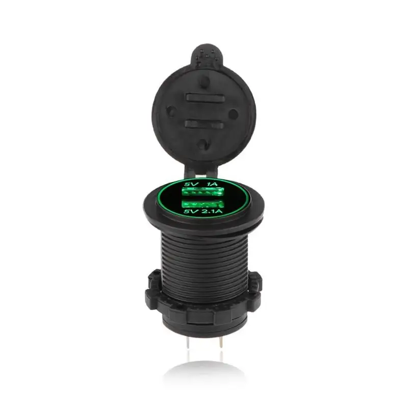 green Onever универсальный автомобильный прикуриватель Зарядное устройство usb-устройство для DC12V-32V Водонепроницаемый Dual USB Зарядное устройство 2 Порты и разъёмы Мощность разъем 5В 2.1A/1A - Название цвета: green