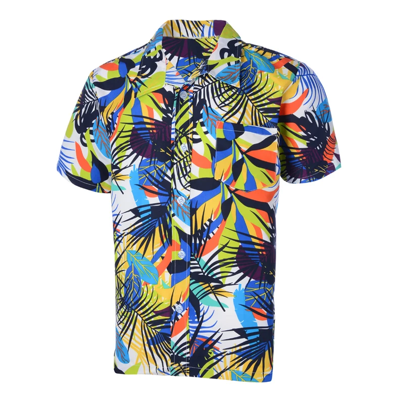 Laamei Летний стиль Palm Tree Print пляж гавайская рубашка мужская Camisa Masculina с цветочным