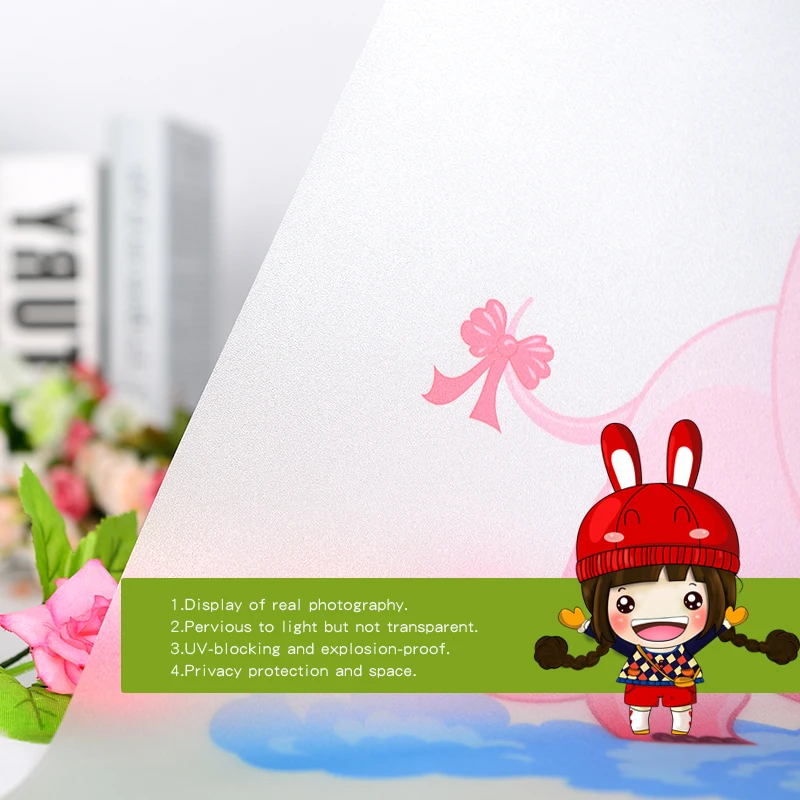 Пользовательские статического прилипания витражи Стекло окна фильм матовое и