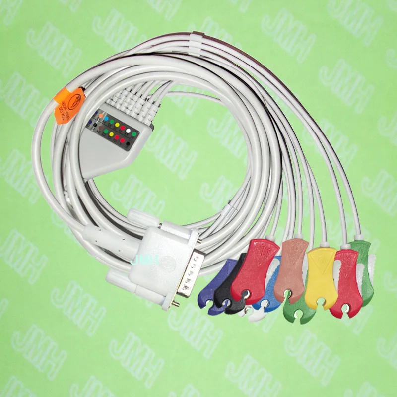

Используйте для 15-контактных машинок Philips(HP) M1772A,M3703C, M2462A EKG. Цельный 10-контактный кабель ECG и ходовые провода зажима, IEC или AHA.