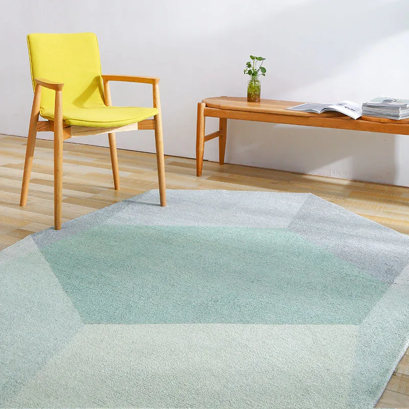 구매 독특하고 불규칙한 기하학적 디자인 북유럽 대형 카펫, 사무실 카펫, 접지 매트, 녹색 혼합 장식