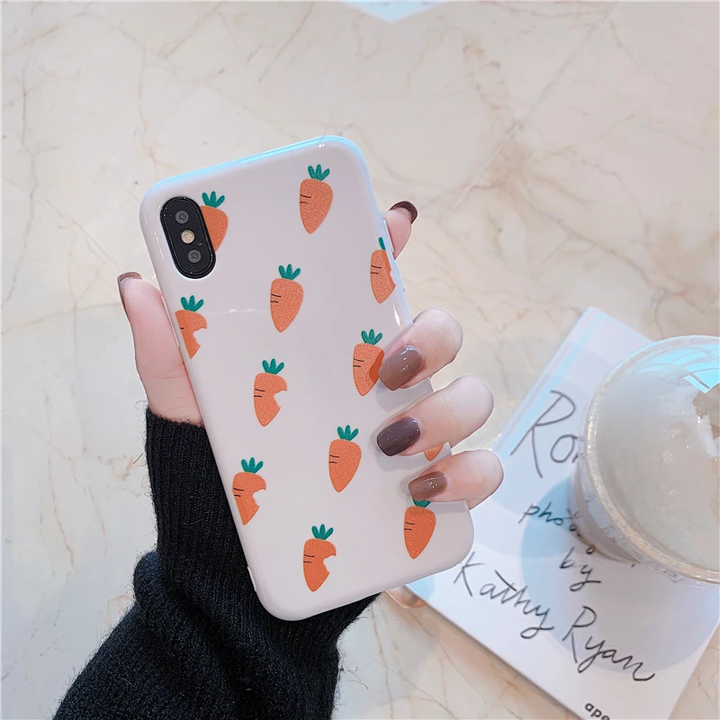 Чехол для телефона GlamPhoneCase с милой морковкой iPhone XS Max XR X 8plus 8 7plus 7 6 S/6 Plus мягкая