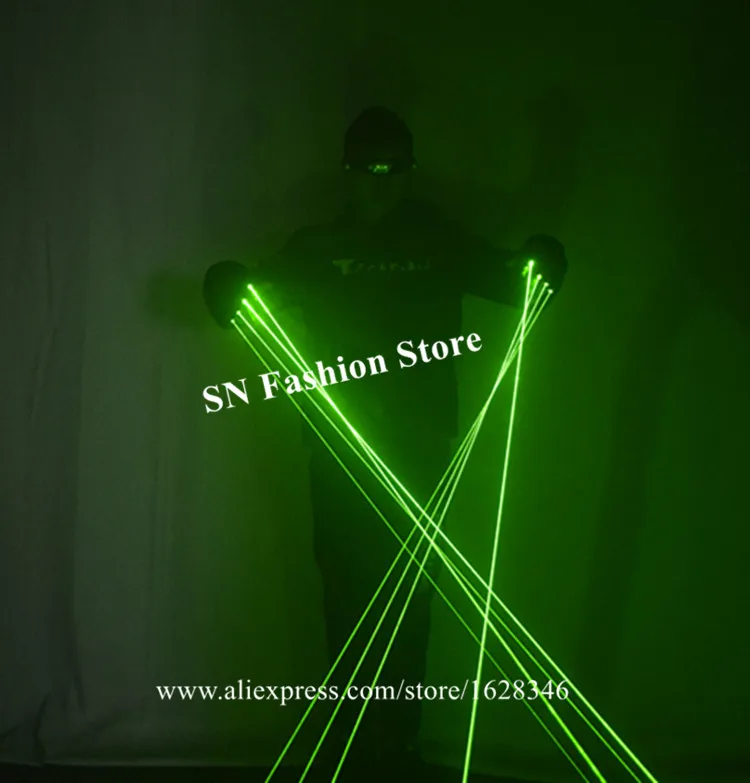 Перезаряжаемые зеленые лазерные перчатки SJ82 танцевальная одежда для диджея