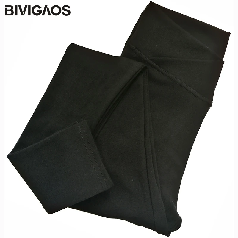 Cross waist- Black BIVIGAOS осенне-зимние Стиль досуга однотонные хлопковые леггинсы для женщин с перекрестными завязками и высокой талией эластичные узкие брюки обтягивающие спортивные Леггинсы для тренировок - Цвет: Cross waist- Black
