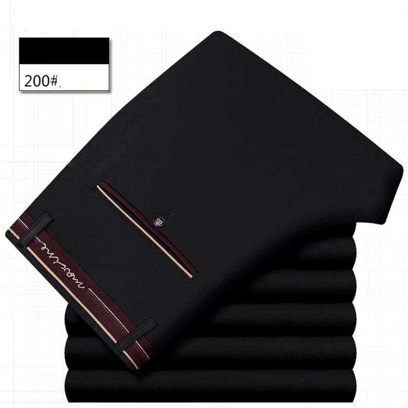 SP200 black ICPANS, мужские брюки, для офиса, формальный, деловой, умный костюм, брюки, мужские, Полиэстер, Хлопок, классические, для свадьбы, брюки, мужские, черные, синие - Цвет: SP200 black