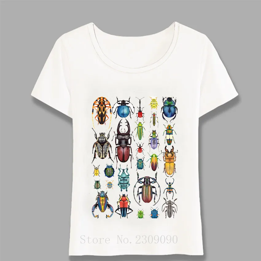 Beetle коллекция печати t рубашка летняя хипстерские футболки для девочек женские