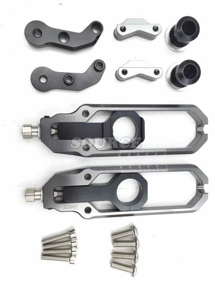 

CNC Motorcycle Accessories Rear Axle Spindle Chain Adjuster Blocks chain adjuster tensioners For YAMAHA Tmax 530 2013 2014 2015