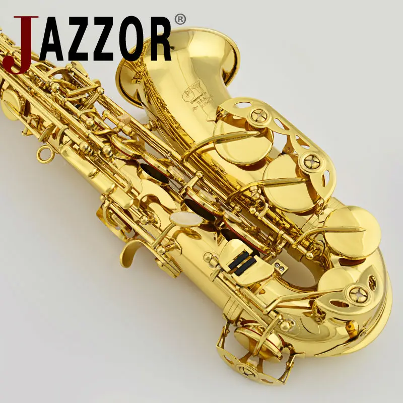 Профессиональный альт-саксофон JAZZOR JYAS-E100G E плоский с бакелитовым мундштуком