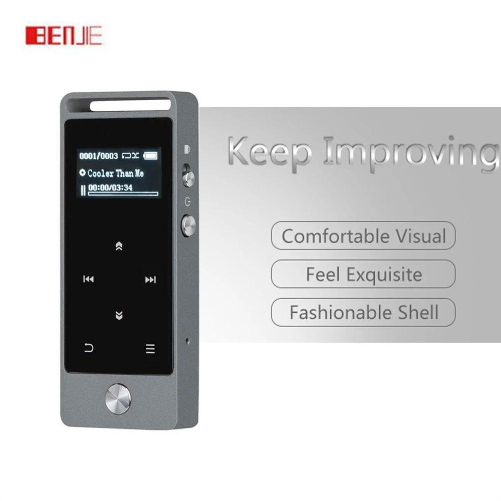 OLED сенсорный экран MP3 плеер 8GB BENJIE S5 цифровой диктофон без потерь Звук Музыкальный